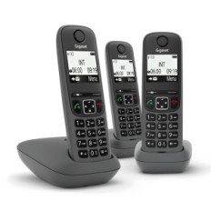 GIGASET AS490 TRIO (NERO) - TELEFONO CORDLESS TRIPLO - VIVAVOCE