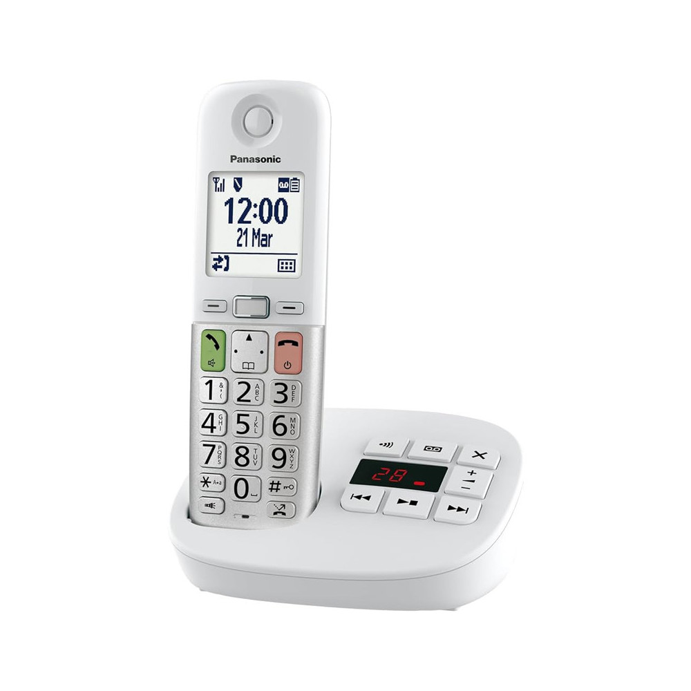 PANASONIC KX-TGU430EXW (BIANCO) - TELEFONO CORDLESS SINGOLO - SEGRETERIA - VIVAVOCE - TASTI GRANDI