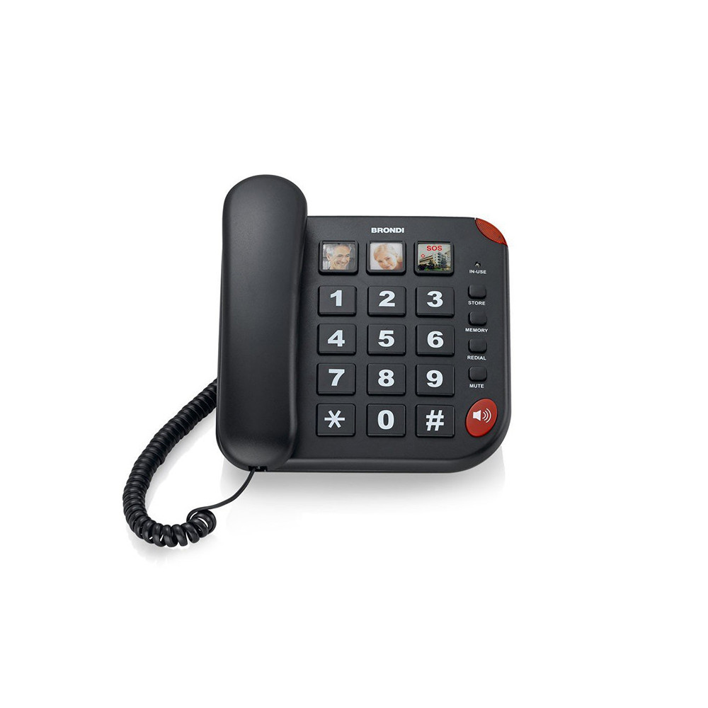 BRONDI BRAVO 15 (NERO) - TELEFONO CORDED - TASTI GRANDI