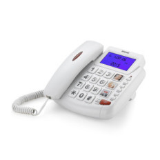 BRONDI BRAVO 90 LCD (BIANCO) - TELEFONO CORDED - TASTI GRANDI - VIVAVOCE - DISPLAY - AUDIO BOOST - COMPATIBILE CON APPARECCHI