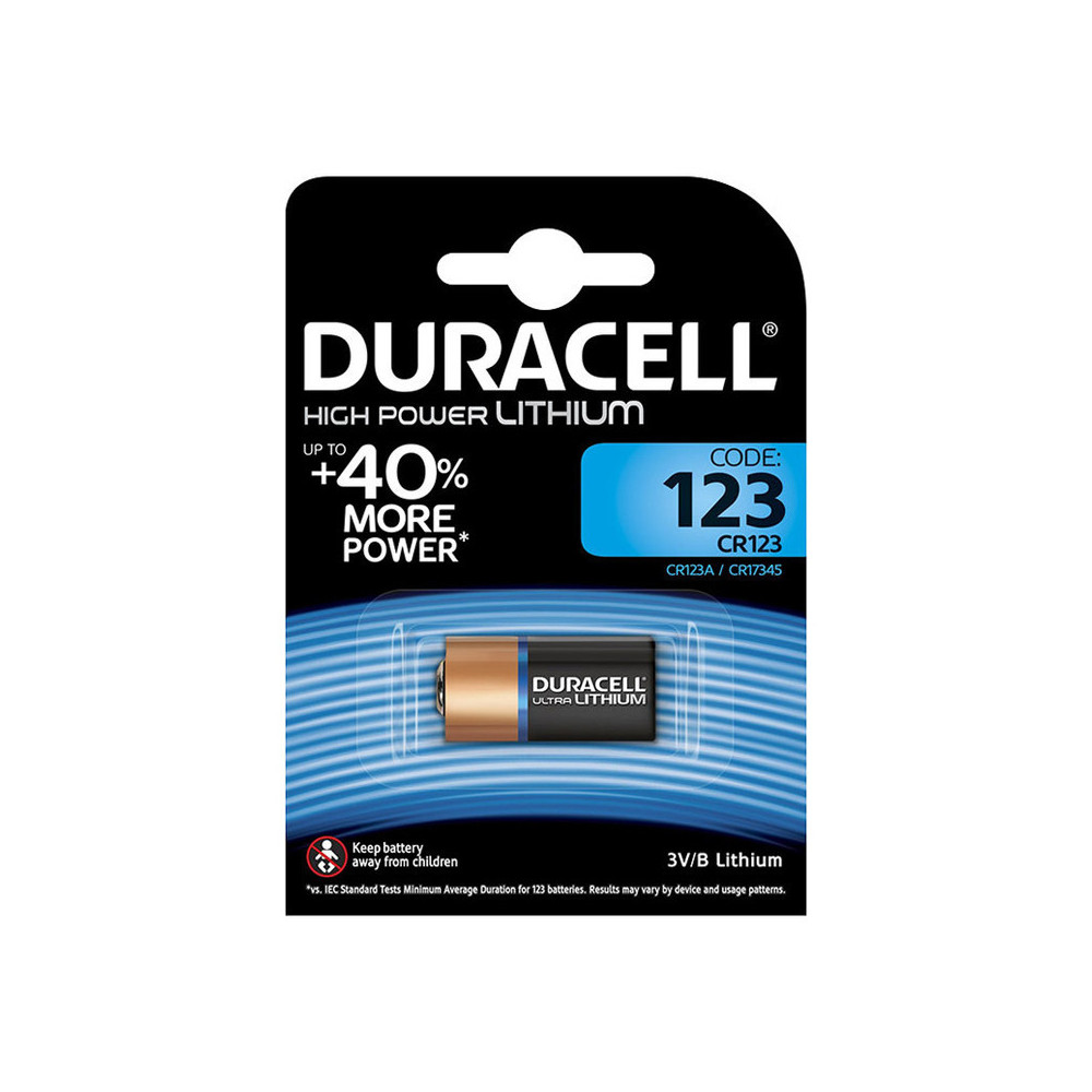DURACELL CR123 BLISTER 1 BATTERIA - master carton da 10 blister