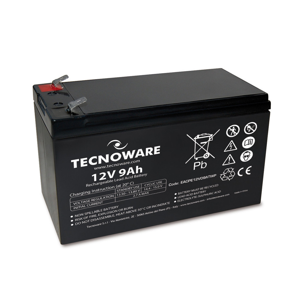 TECNOWARE POWER BATTERY 12V 9AH (EACPE12V09ATWP) - BATTERIA ERMETICA AL PIOMBO