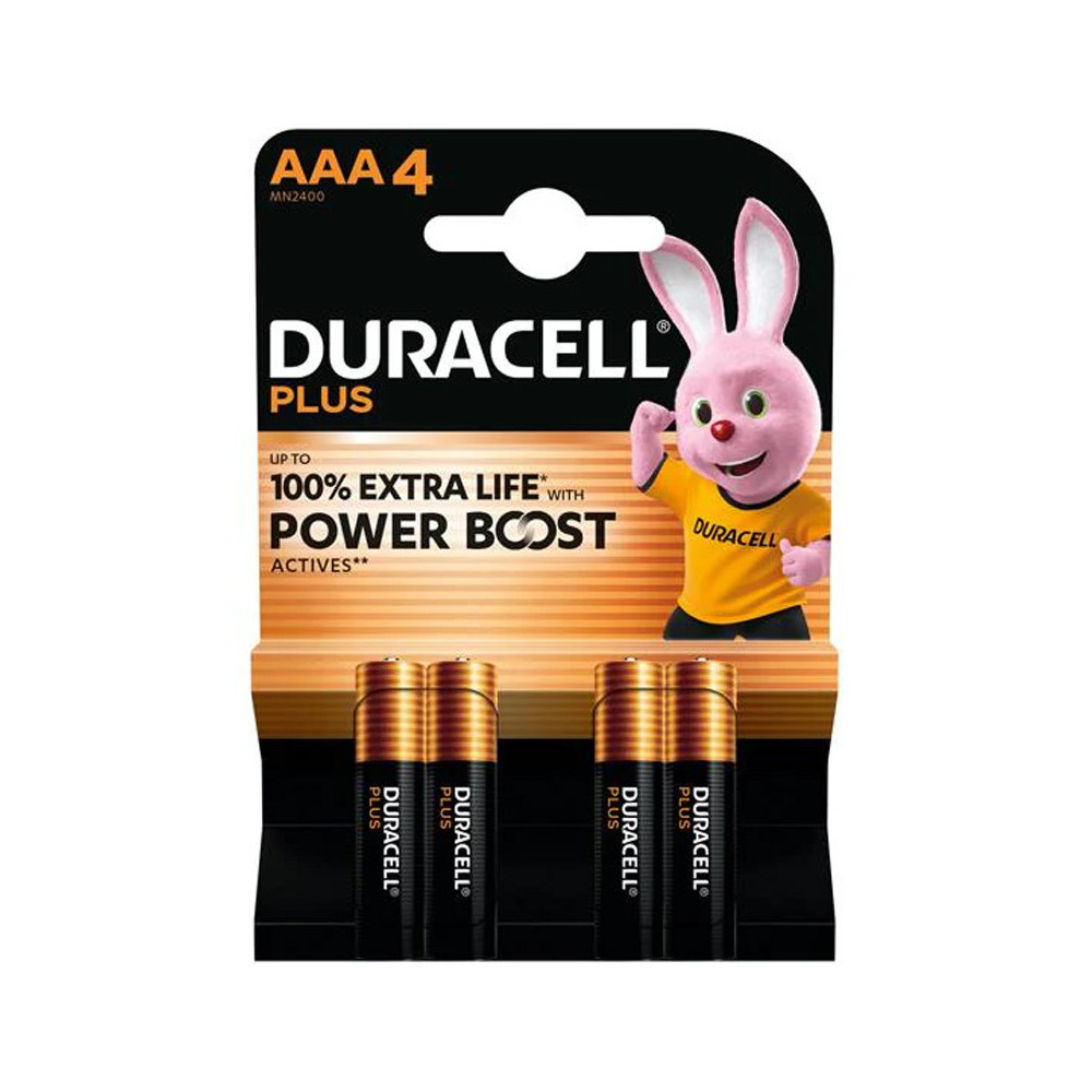 DURACELL PLUSPOWER BOOST (MN2400P) - BLISTER 4 BATTERIE MINISTILO AAA (MASTER CARTON 10 BLISTER)