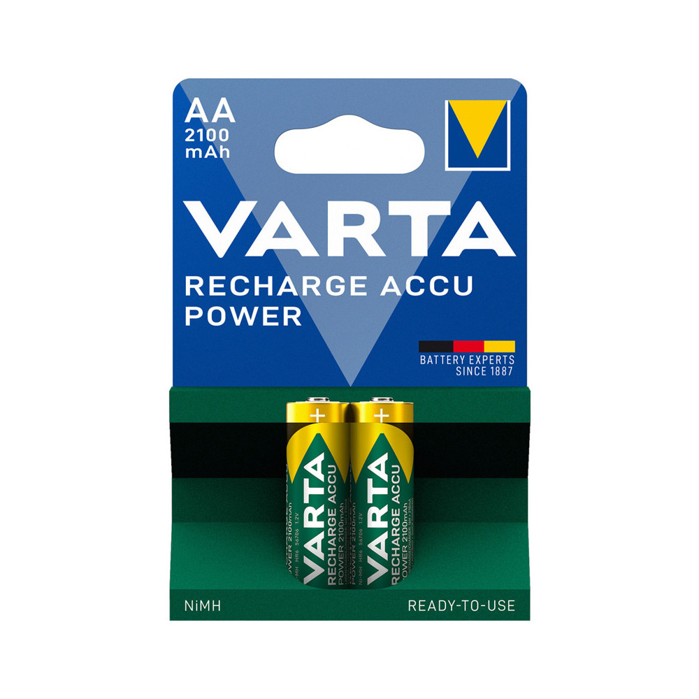 VARTA RECHARGE ACCU POWER - BLISTER 2 BATTERIE STILO AA RICARICABILI 2100mAh