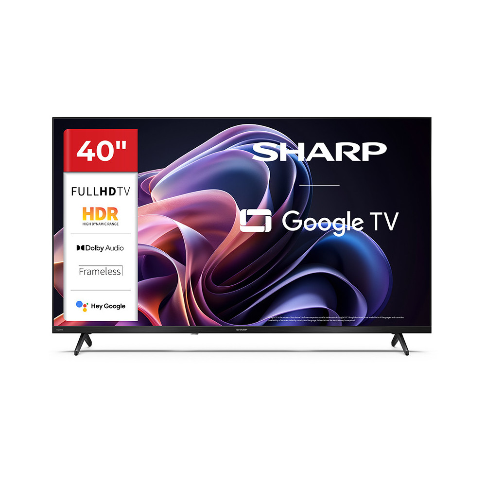 SHARP 40HF2265E - 40" GOOGLE TV LED HD - FRAMELESS - COMP. TV SAT - AUDIO DOLBY DIGITAL+ / DTS HD - CHROMECAST - BLACK - IT