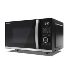 SHARP YC-QG254AE-B - FORNO A MICROONDE 25L - FLATBED - 1000W - CONTROLLO DIGITALE - 11 LIVELLI DI POTENZA - BLACK/SILVER