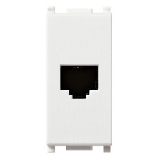 Vimar PLANA 14320 Presa telefonica RJ11, 6 posizioni 4 contatti (6/4), morsetti a vite, bianco