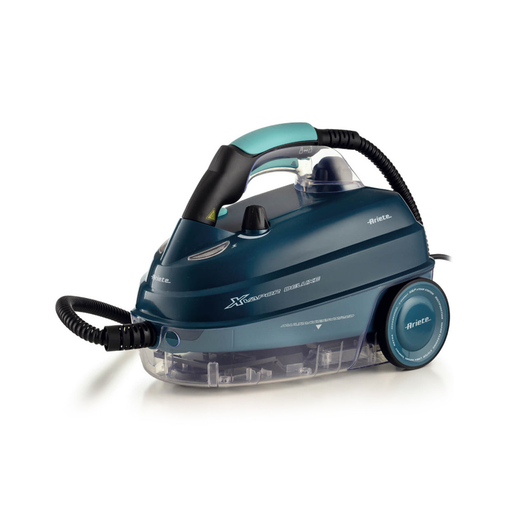 ARIETE XVAPOR DELUXE BLU (4146/05) - PULITORE A VAPORE A TRAINO - PRESSIONE 5 BAR - 9 ACCESSORI INCLUSI - 1600CC - 1500W