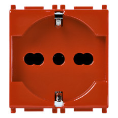 Vimar PLANA 14210.R Presa SCHUKO SICURY 2P+T 16 A 250 V, rosso - 2 moduli