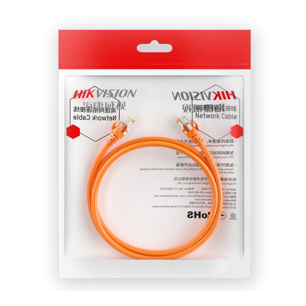 HIKVISION DS-1NP6UEC0-OR-2MT - CAVO LAN CAT6 U/UTP - 2M - ORANGE