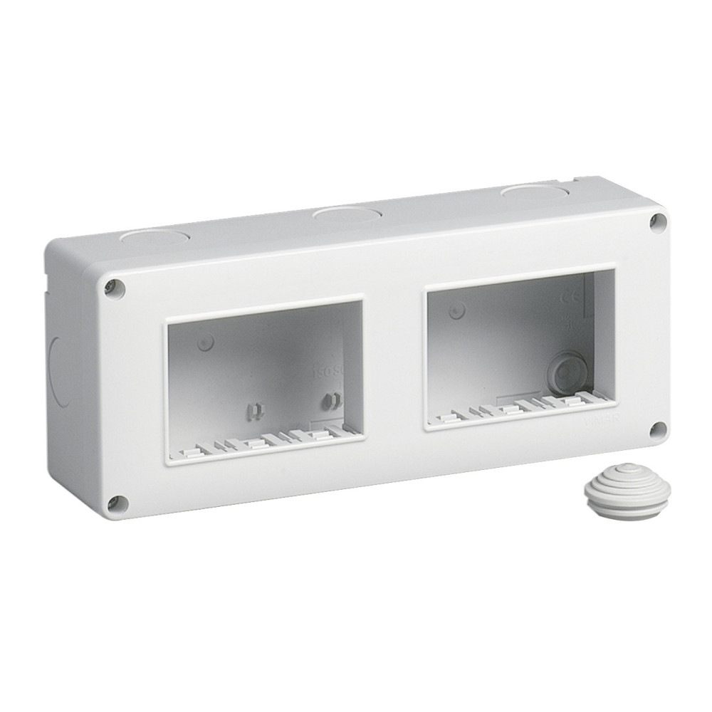 Vimar 14827 Contenitore da parete IP40, 6 moduli Eikon, Arké e Plana (3+3 in orizzontale)