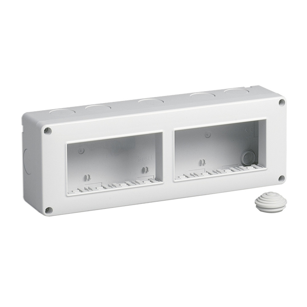Vimar 14837 Contenitore da parete IP40, 8 moduli Eikon, Arké e Plana (4+4 in orizzontale)
