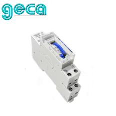 INTERRUTTORE ORARIO GIORNALIERO TIMER DIN 1 MODULO 24H GECA LOGIC 160 MECCANICO