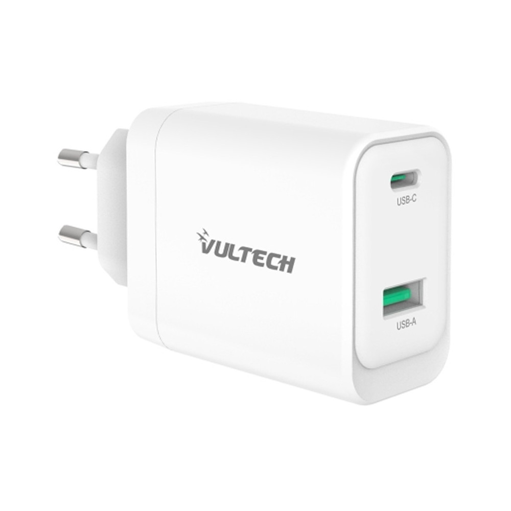 VULTECH CC45-1C1A - CARICATORE UNIVERSALE 1 PT USB-C + 1 PT USB-A GAN 45W