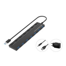 CONCEPTRONIC HUBBIES19BP - HUB USB-A 7-PT 3.0 CON ALIMENTAZIONE