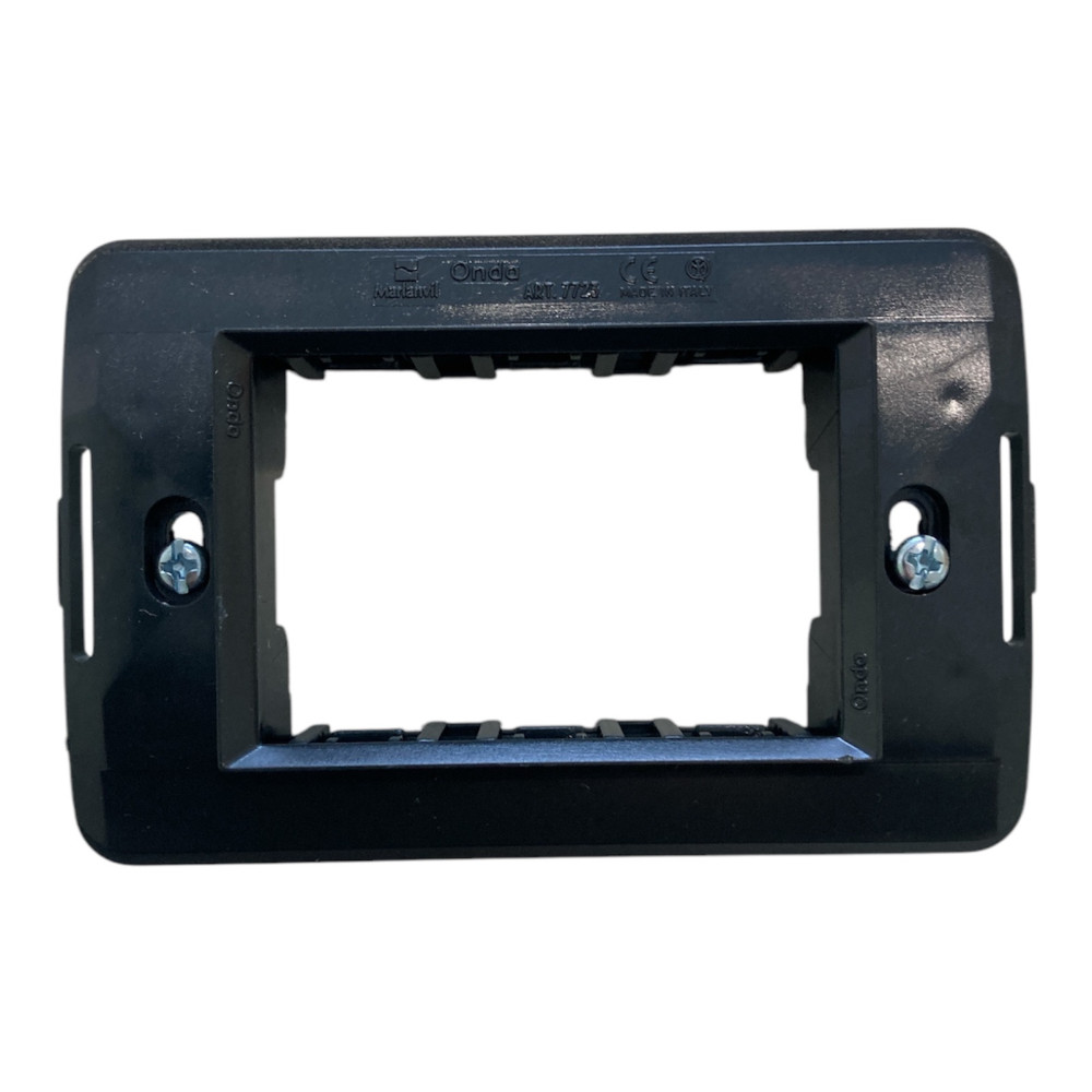 Marlanvil Onda 7723 Supporto 3 posti + viti per scatole 3 moduli, grigio