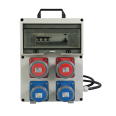Quadro industriale portatile cablato, 4 prese CEE 230V/400V IP67 DA CANTIERE