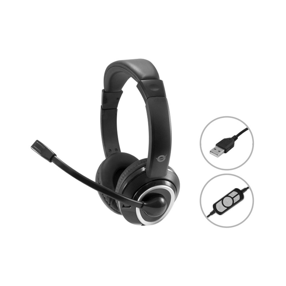 CONCEPTRONIC POLONA01B - CUFFIE OVEREAR - MICROFONO - CONTROLLO VOLUME - USB-A