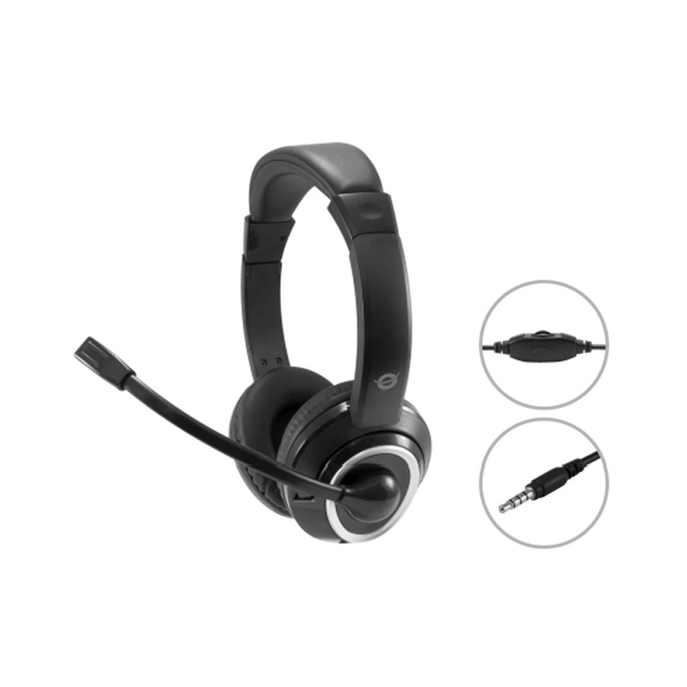 CONCEPTRONIC POLONA02B - CUFFIE OVEREAR - MICROFONO - CONTROLLO VOLUME - JACK 3.5