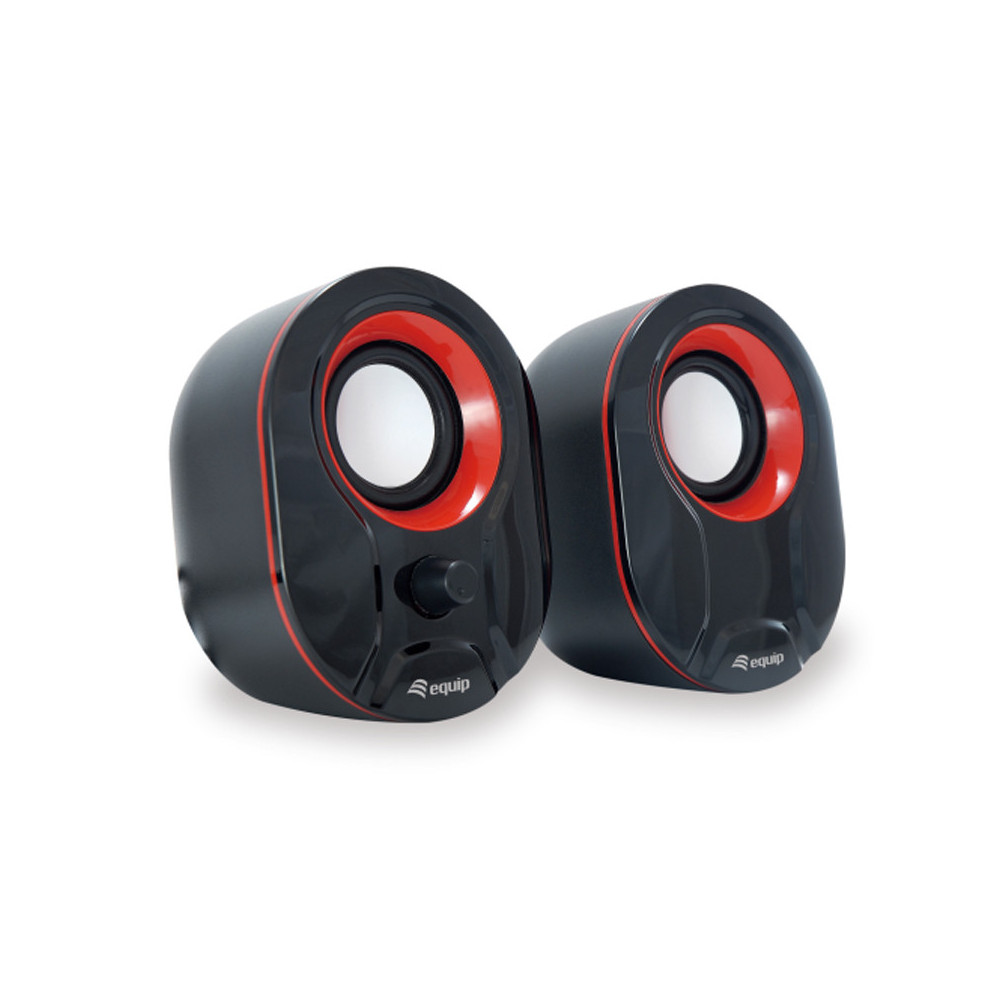 EQUIP 245332 - SPEAKER 2.0 - 6W - USB-A POWER - BLACK / RED