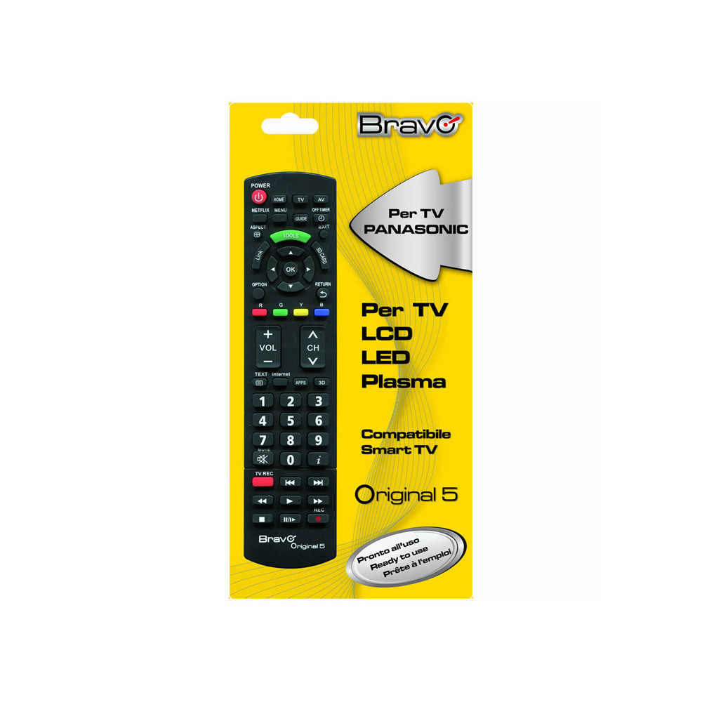 BRAVO ORIGINAL 5 (90202051) - TELECOMANDO COMPATIBILE FEDELMENTE RIPRODOTTO PER TV PANASONIC