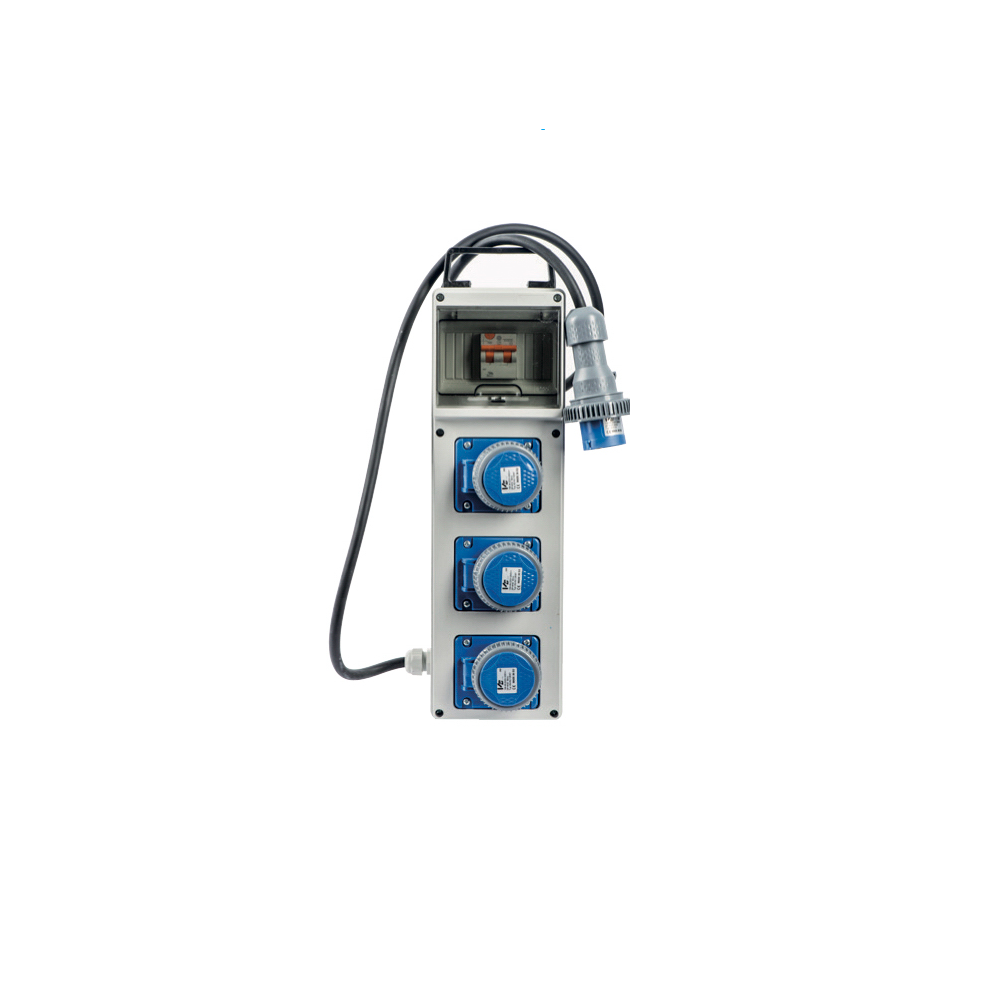 Quadro industriale portatile cablato, 3 prese CEE 230V IP67 DA CANTIERE