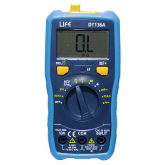 Multimetro Tester Digitale T-RMS con funzione Capacimetro, Max 10A / 600V, con Buzzer, selezione range semplificato.
