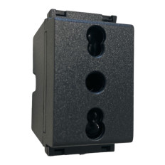 Marlanvil - Presa Bivalente 10/16A 250V Grigio compatibile con Bticino Living Classica