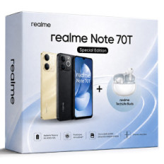 REALME NOTE 70T (OBSIDIAN BLACK) - SMARTPHONE 6.74" - RAM 4GB - STORAGE 256GB + REALME TECHLIFE BUDS