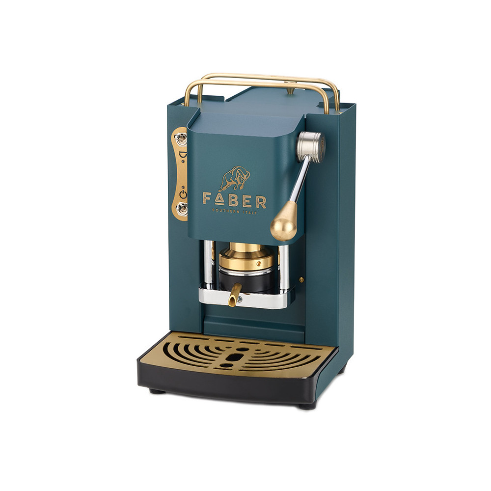 FABER PRO DELUXE VERDE INGLESE - MACCHINA PER CAFFE'' - PRESSACIALDA IN OTTONE - ELETTROVALVOLA E TERMOSTATO 95 - TELAIO IN