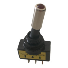 Interruttore luminoso a leva, LED ROSSO 12V ON-OFF 3 pin