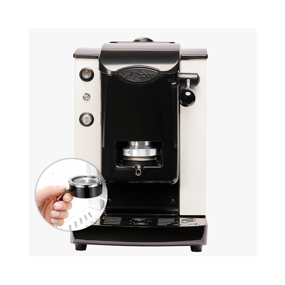 FABER SLOT PLAST LITE2.1 BIANCO NERO (SPBIANLT2.1) - MACCHINA CAFFE A CIALDE - 95 GRADI - PORTACIALDE ESTRAIBILE