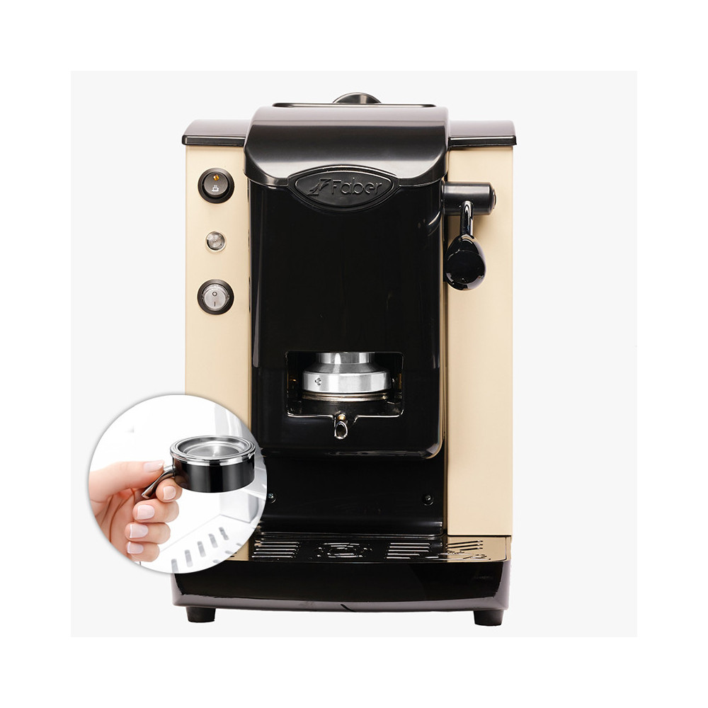 FABER SLOT PLAST LITE2.1 SABBIA NERO (SPSABNLT2.1) - MACCHINA CAFFE A CIALDE - 95 GRADI - PORTACIALDE ESTRAIBILE