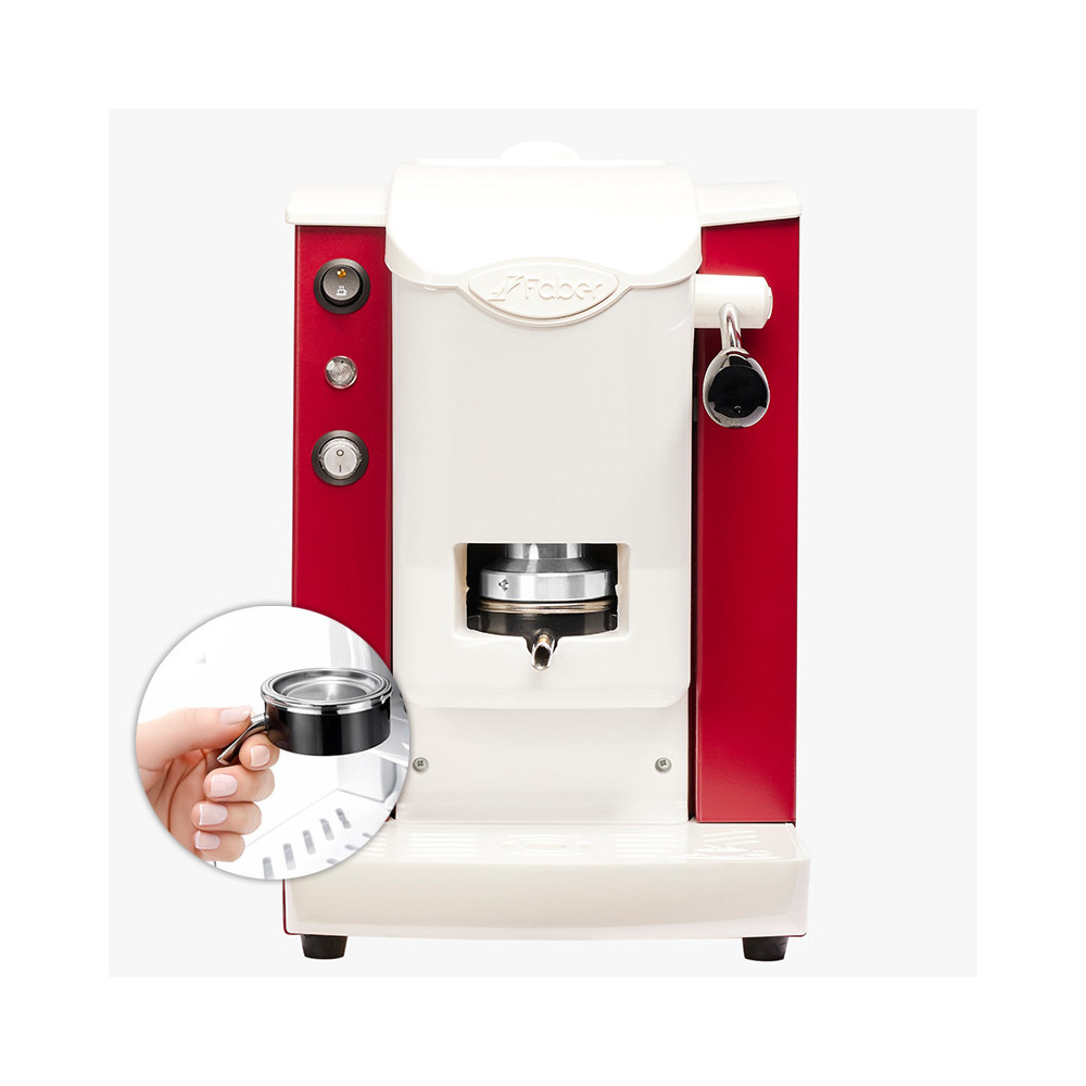FABER SLOT PLAST LITE2.1 BORGOGNA BIANCO (SPBORBLT2.1) - MACCHINA CAFFE A CIALDE - 95 GRADI - PORTACIALDE ESTRAIBILE
