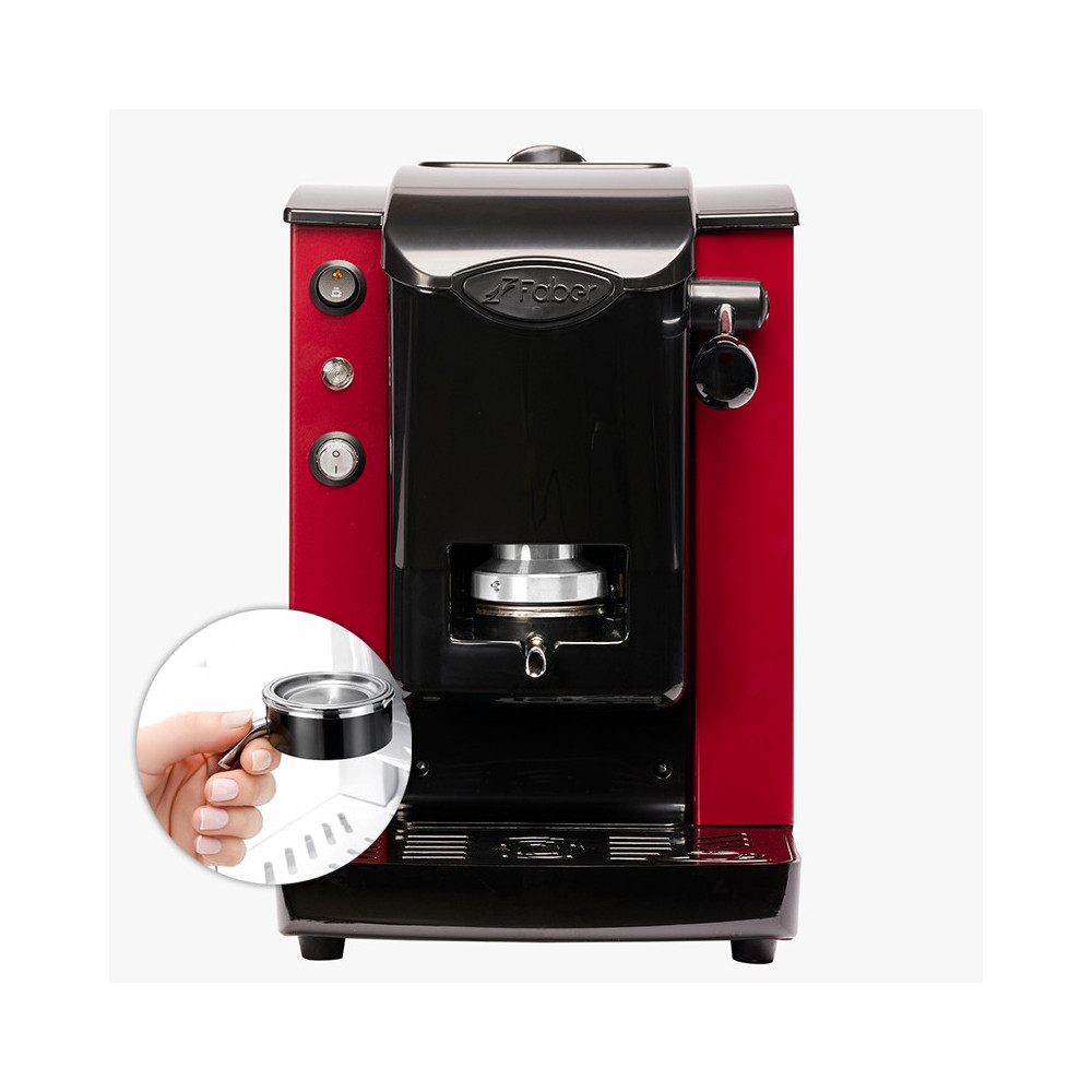 FABER SLOT PLAST LITE2.1 BORGOGNA NERO (SPBORNLT2.1) - MACCHINA CAFFE A CIALDE - 95 GRADI - PORTACIALDE ESTRAIBILE