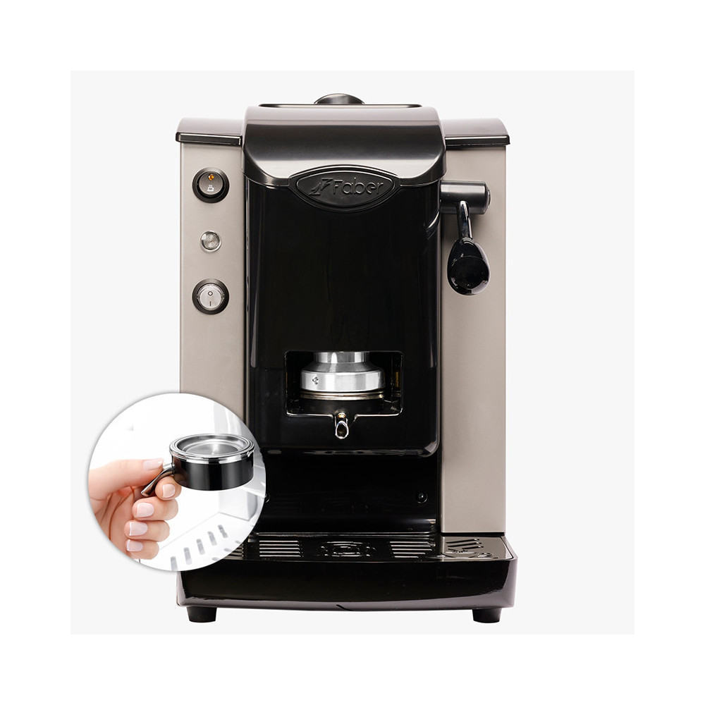 FABER SLOT PLAST LITE2.1 GRIGIO NERO (SPGRINLT2.1) - MACCHINA CAFFE A CIALDE - 95 GRADI - PORTACIALDE ESTRAIBILE