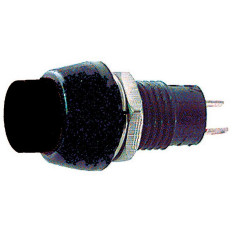 Interruttore miniatura a pulsante, da incasso, nero, 1A 250V