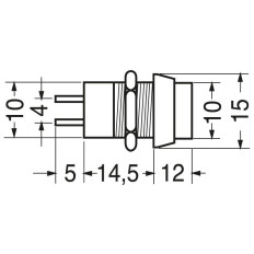 Interruttore miniatura a pulsante, da incasso, nero, 1A 250V
