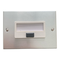 Pulsante CAMPANELLO luminoso + targhetta portanome, per scatola 503 da incasso, colore Alluminio
