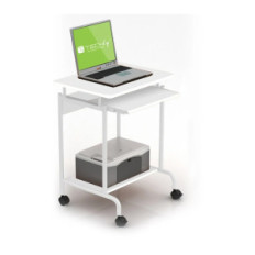 TECHLY ICA-TB S005W - SCRIVANIA COMPATTA BIANCA CON RIPIANO TASTIERA ESTRAIBILE