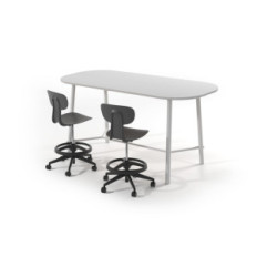 TIGLIO Meeting 200,5x90,5cm h105,7cm, struttura bianca, piano melamina bianco T.ML.M.O20090.M6HfB.BB