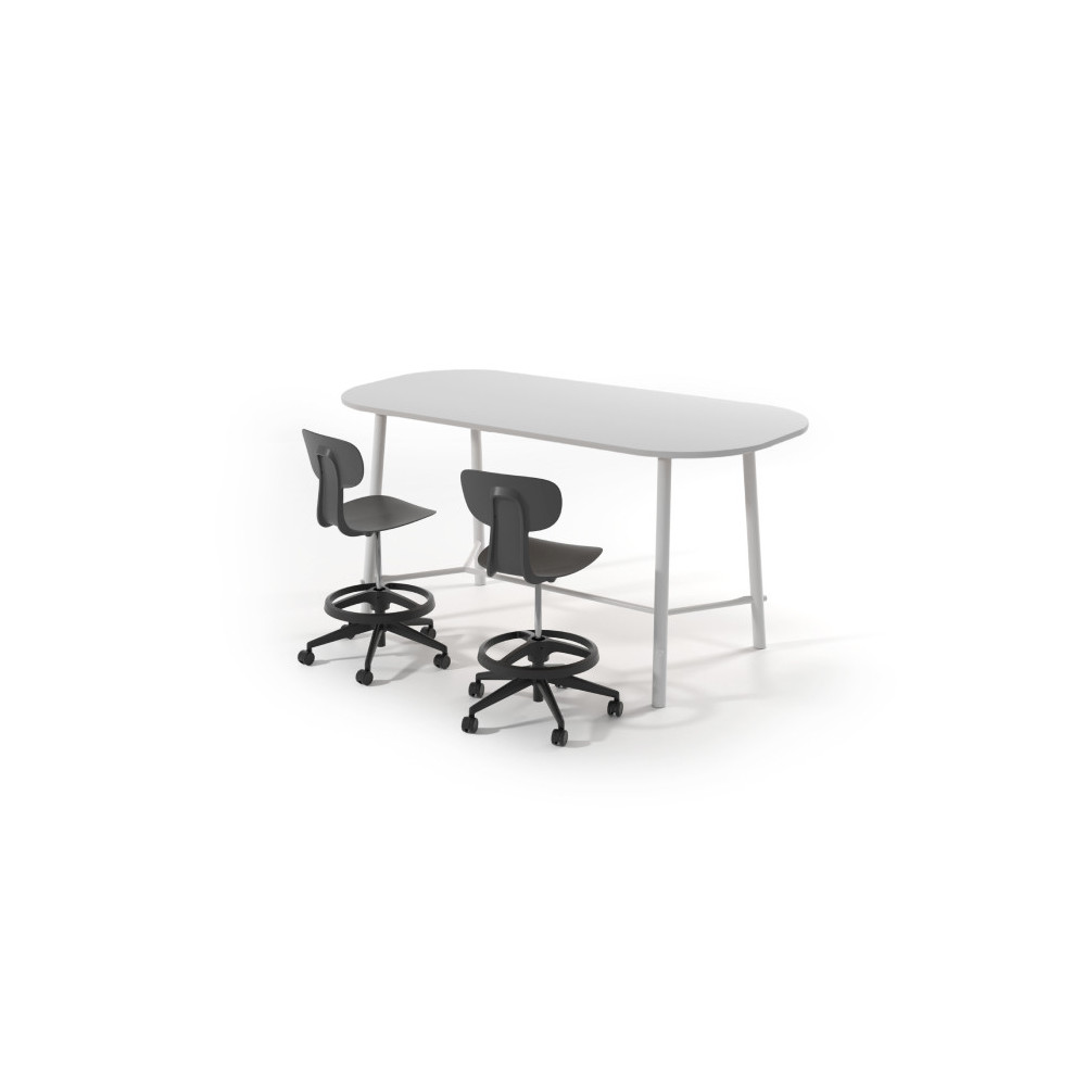 TIGLIO Meeting 200,5x90,5cm h105,7cm, struttura bianca, piano melamina bianco T.ML.M.O20090.M6HfB.BB