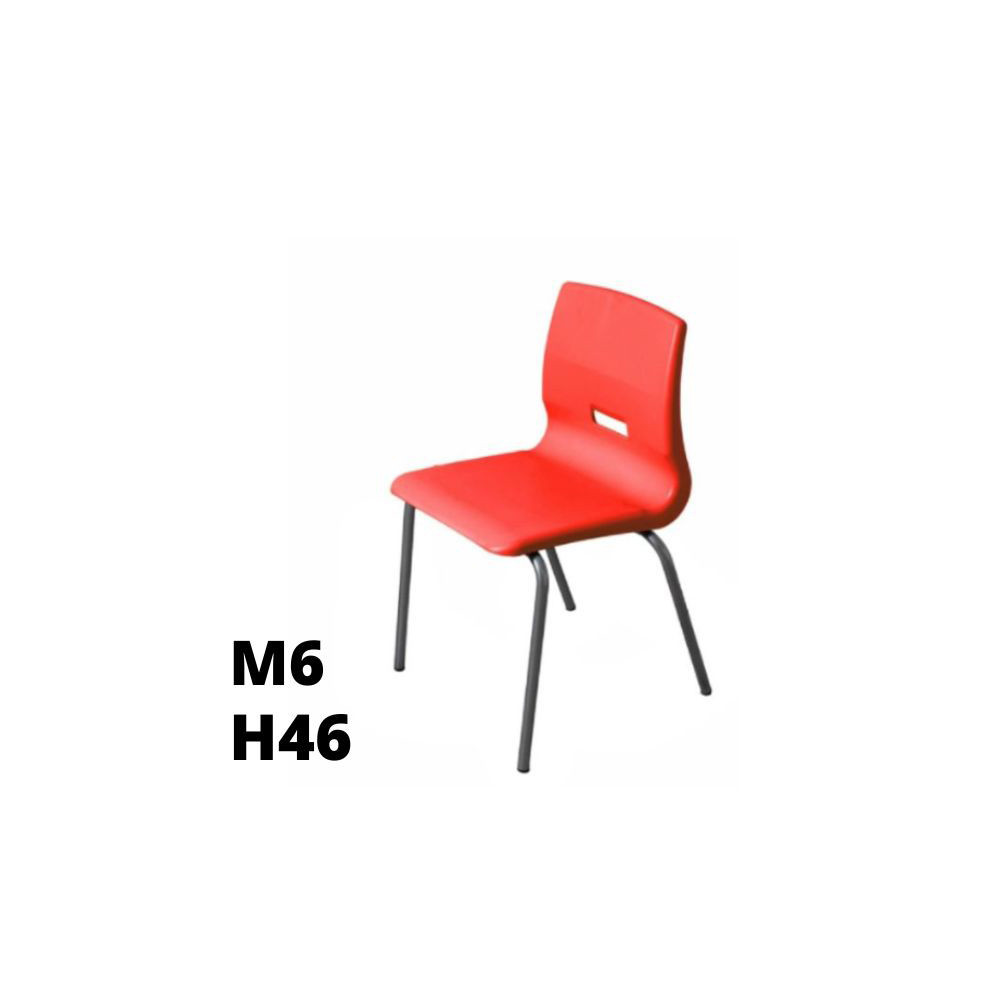 SEDUTA SALICE h46cm, struttura grigia, seduta rosso SD.ST.4GF.M6.RS