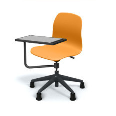 SEDIA PIOPPO Hda 41,5 a 52cm, tavoletta 29,8x47,8cm, struttura nera con piedini, scocca arancione SD.GIRO.5f.TA.AR