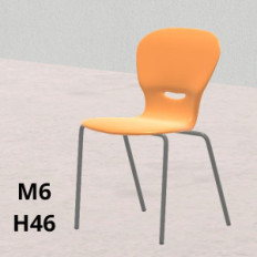 Sedia GINKGO arancione H 46,5cm, scocca polipropilene riciclato, gambe grigie SD.GK+.4GF.M6.AR