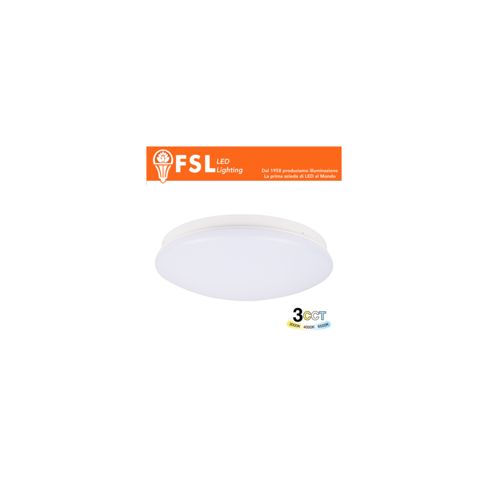 Plafoniera LED 24W Ø364*94mm - 3 in 1 CCT (3000-4000-6500K) IP44