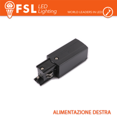FSL Testata di alimentazione DESTRA per binario trifase - colore NERO
