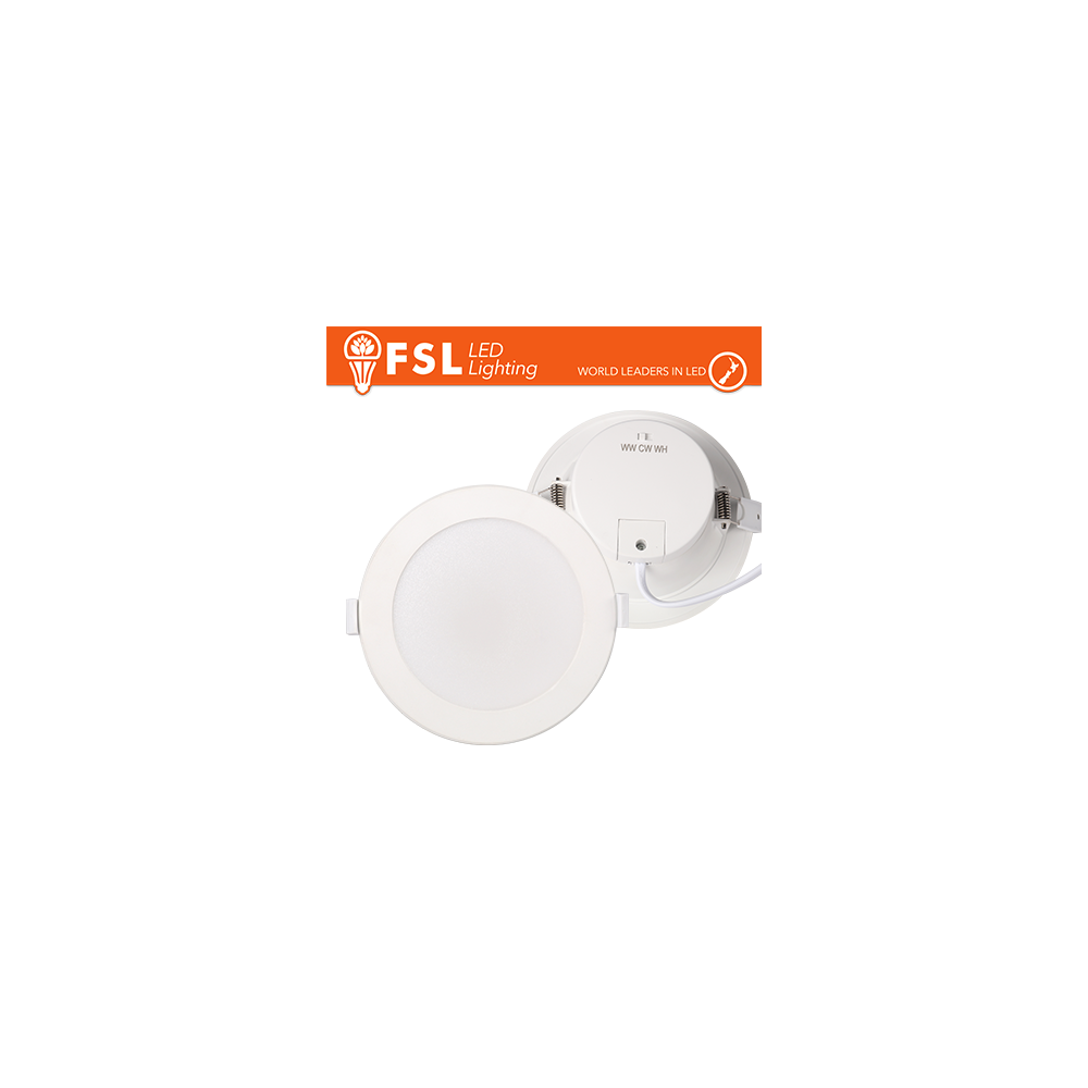 FSL Faretto LED da incasso 15W 3‑CCT 3000K‑4000K‑6500K Foro Ø110‑120mm IP20