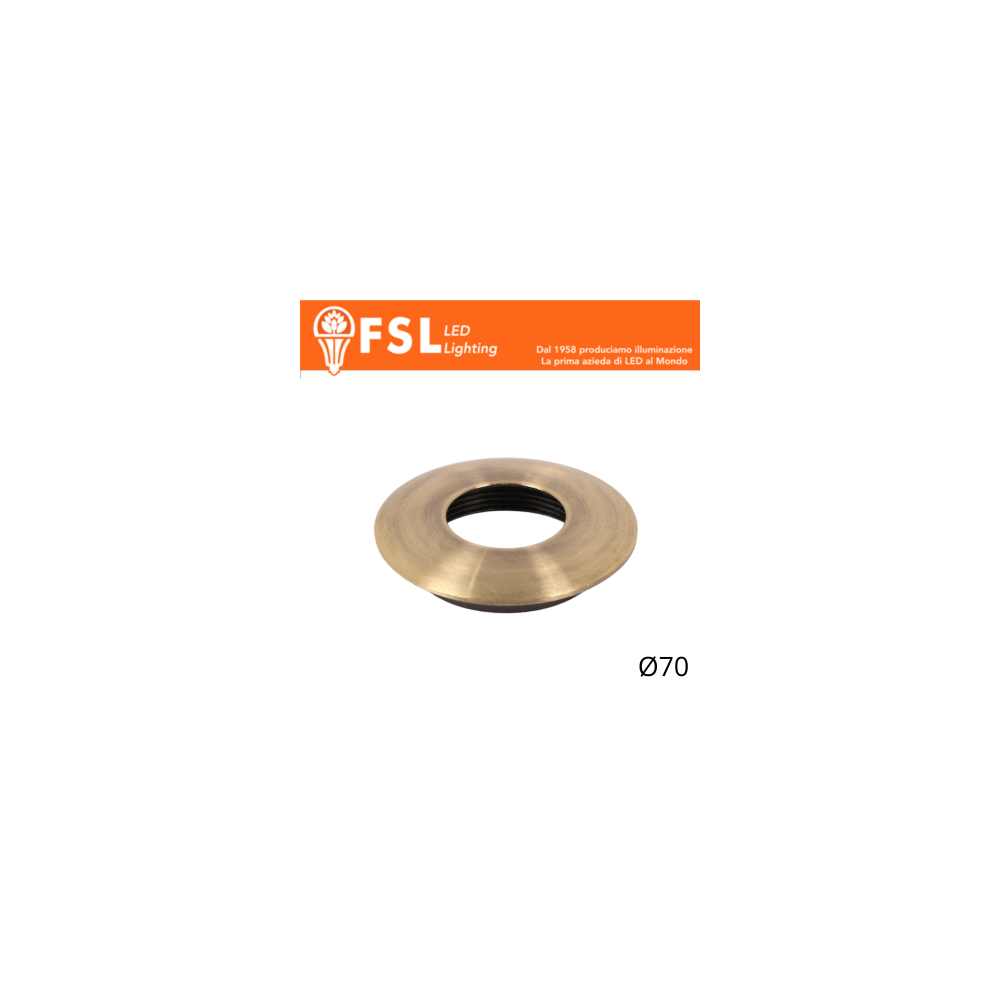 FSL VEGA Cover curva sostitutiva Ø70mm Bronzo per punto luce FLM32IP20‑7W