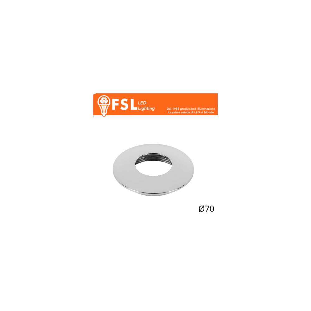 FSL VEGA Cover curva sostitutiva Ø70mm Cromo per punto luce FLM32IP20‑7W